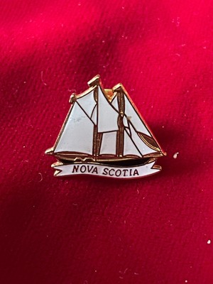 Nova Scotia Canada Sailboat White Sails Soft Enamel Lapel Tie Pin .75'' B