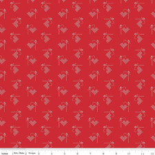 Fat Quarter Riley Blake "Bee Basics" Hearts Red Lori Holt Quilt Cotton