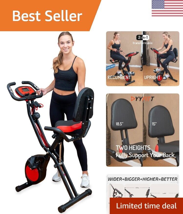 3-in-1 Folding Exercise Bike – 260lbs Weight Capacity – Magnetic Resistance