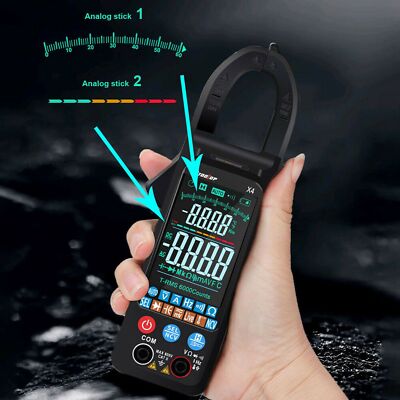 Digital Clamp Meter Color Large Screen Multimeter 6000 Counts AC Voltage Tester