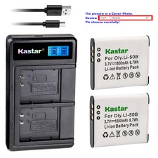 Kastar Battery LCD Dual Charger for Olympus Li-50B 50B  Tough TG-620 TG-630 iHS
