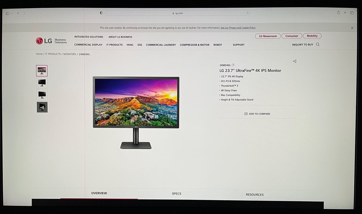 LG 24 UltraFine 4K Display UHD IPS Monitor with macOS