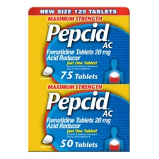 2 pack Pepcid AC Maximum Strength 20 mg 50 + 75 = 125 tablets Exp 10/27