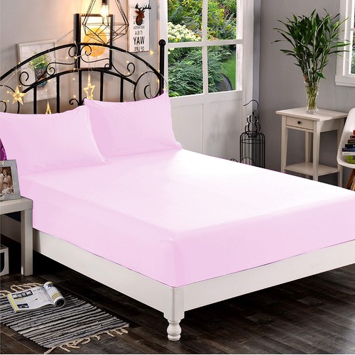 Soft Fitted Sheet+2 Pillow Case - Egyptian Cotton - All Colors - 1000 Count - Picture 26 of 47