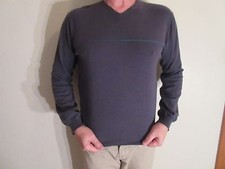 DKNY V Neck Sweater Large Blue Donna Karan New York