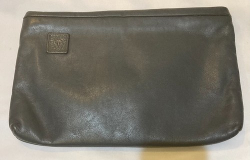 Vintage 80's Navy/black Anne Klein leather clutch classic Anne Klein
