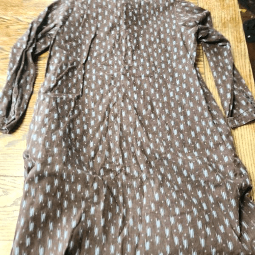 Vestido camisero Prairie underground grúa en marrón y azul talla mediana - Imagen 4 de 4