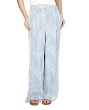 Michael Kors Womens Petites Satin Pleated Wide Leg Pants, Chambray, P/L