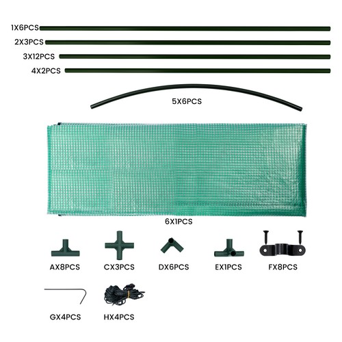 WOLTU Gewächshaus Foliengewächshaus PE Plane Tomatengewächshaus mit Rolltüren - Bild 10 von 12