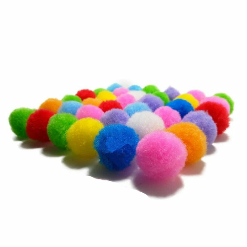 2000x DIY Mixed Color Soft Fluffy Pom Poms Pompoms Ball 8mm for kids Craft - Image 3 of 4