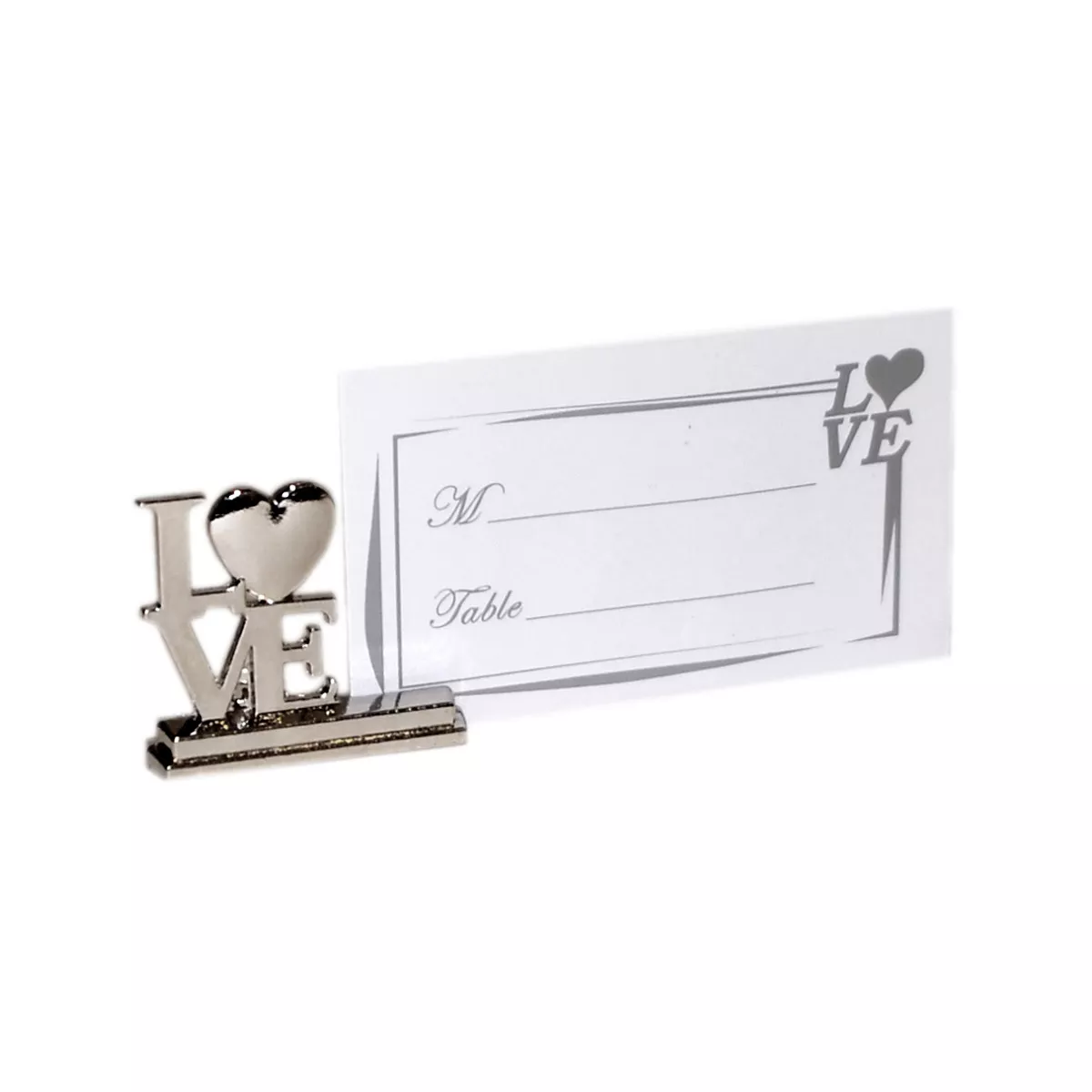Silver wedding sale place card holders