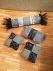 Bedroom Grey Black BED 4 Pillows Quilt & RACK/SHELF Hand Crafted Dollhouse  1/12 — photo 7