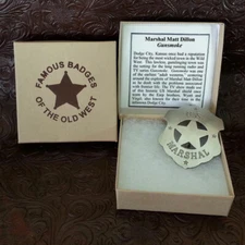 Matt Dillon  Gunsmoke  US Marshal    Old Western Badge  - Boxed