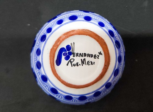Talavera Runde Kobaltblau Mexikanische Kunstkeramik Schmuckschatulle - Bild 3 von 4
