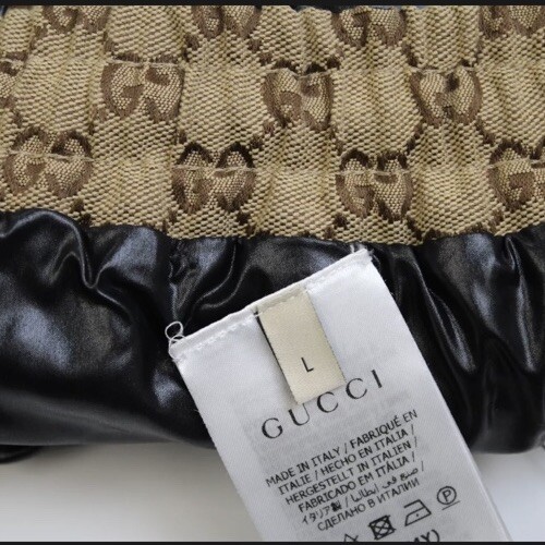 Gucci Black Shiny Nylon/GG Monogram Shorts Women’s Size L Authentic - Picture 12 of 12