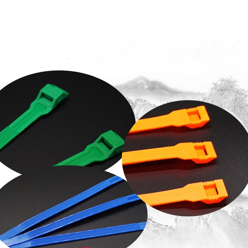 Ancho 9 mm Longitud 180 mm Cierre de bloqueo único Nylon Bridas de cable Colorido Alambre Cremallera Lazo Foto 2 de 4