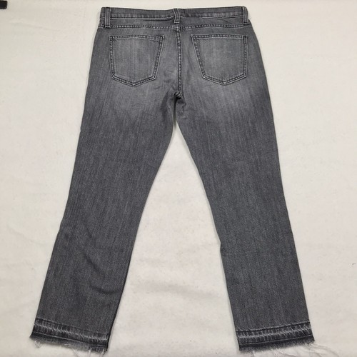 CURRENT ELLIOT Crop RelaxedJean Women 28 (36x26)Whisker Gray Denim Fray Cuff - Picture 2 of 19