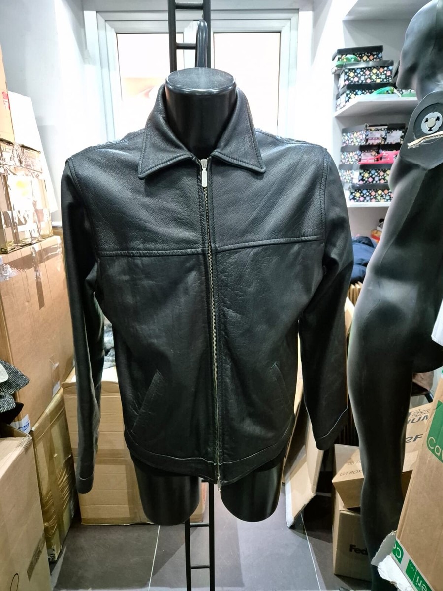 Baron Men's Used Genuine Leather Jacket Size M Black XYR389L Baron Men's Used Genuine Leather Jacket Size M Black XYR389L