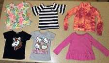 Girls Size 4 And Size 5 Lot Of 6 Items Spring Summer Shirts Jacket