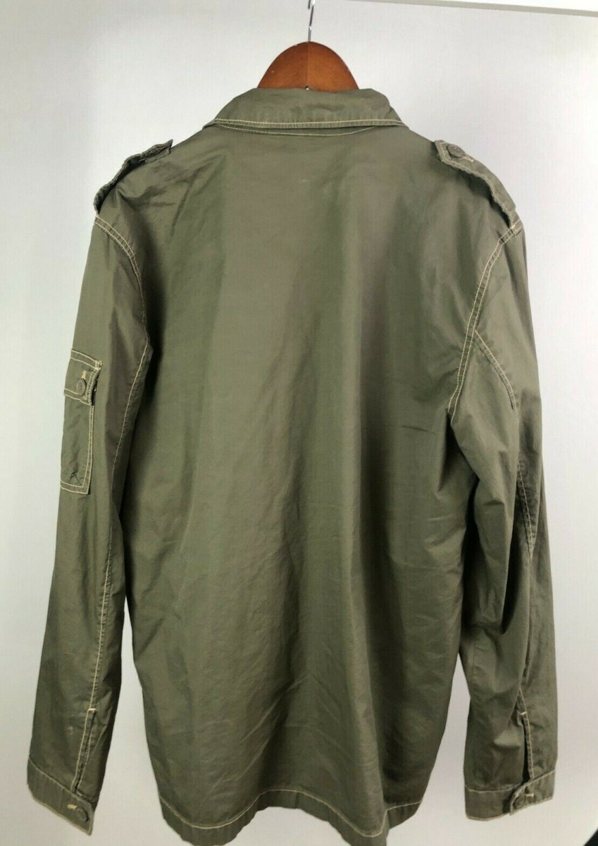 BLEND Cargo Jacket] Size XL - Men's - Green Military Jacket