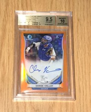 2014 Bowman Chrome Chase Vallot Orange Refractor Auto 12/25 BGS 9.5/10 Gem Mint