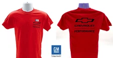Red T-Shirt w/ Black Chevrolet Performance Script / Logo & Bowtie Emblem
