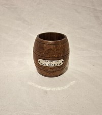 Original WW1 British Royal Navy HMS Restless Teak Trench Art Barrel Desk Tidy