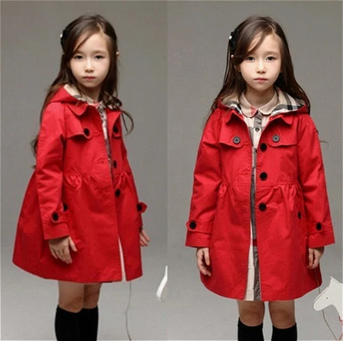 Trench cappotto moda con cappuccio bambini bambina giacca outwear topTX - Foto 7 di 26