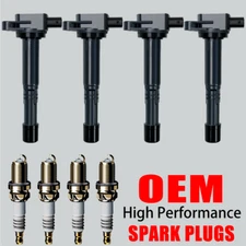 4X OEM Ignition Coils & Iridium Spark Plugs For Honda Accord Element Civic UF311