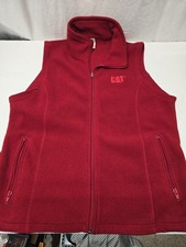 CAT Full Zip-Up Vest Red Fleece Size: M 10/12 Workwear, Caterpillar Gear