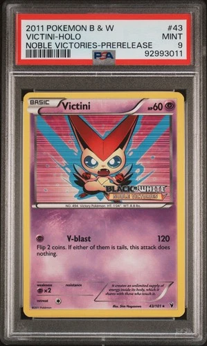 Pokémon Black & White Noble Victories #43 Victini Holo Prerelease PSA 9 (2011)