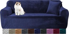 Yeahmart Thick Sofa Covers 1/2/3/4 Seater Pure Color Sofa Protector Velvet Easy