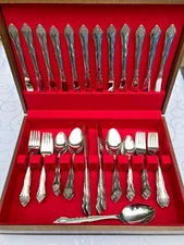 81 Pc Rogers Stainless Flatware Korea Dining Kitchen Silverware For 16 With Box