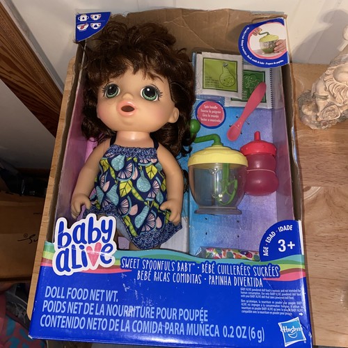 Baby Alive Sweet Spoonfuls Baby Doll, Drinks &Pees & Eats & Poops. New, Open Box