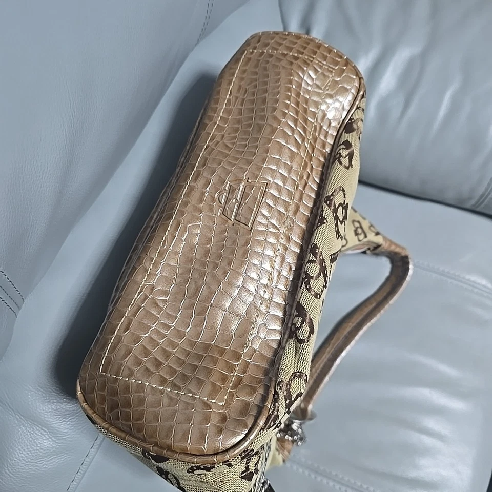 Bolso de Mano Kathy Van Zeeland Bolso de Hombro Marrón Tostado Cartera Estampado de Corona Foto 4 de 4