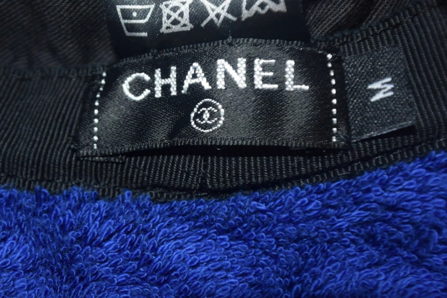CHANEL bucket hat here mark WS4847 pile fabric size M blue 4c067600 thumbnail 6