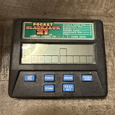 Radica Pocket Blackjack 21 Handheld Electronic Casino Game Tested Working