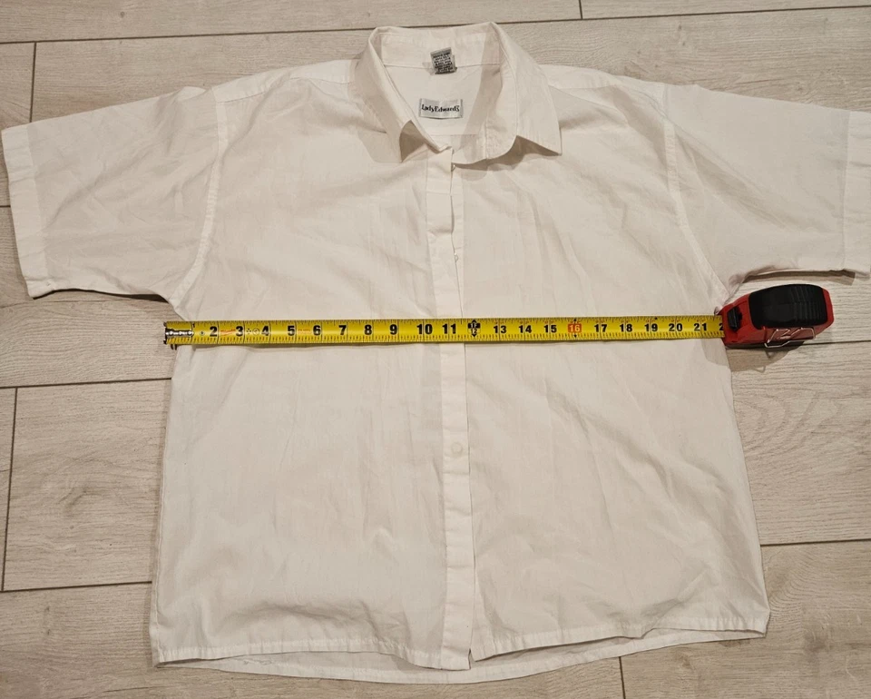 vinatge y2k 2000-х леди Эдвардс короткий рукав пуговицы Оксфорд рубашка женщин размер L - Изображение 4 из 4