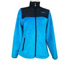 FILA SPORT  Women's Core Essentials Blue Biella Performance Fleece Jacket-Size S