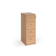 LF4B - Wooden 4 drawer filing cabinet with silver handles 1360mm high - beech