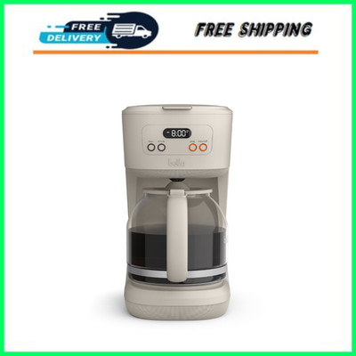 bella 12 Cup Programmable Drip Coffee Maker Glass Carafe Oatmilk