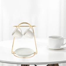 Iron Cup Bracket Mug And Saucer Draining Rack Household Kitchen Coffee Mug Stand