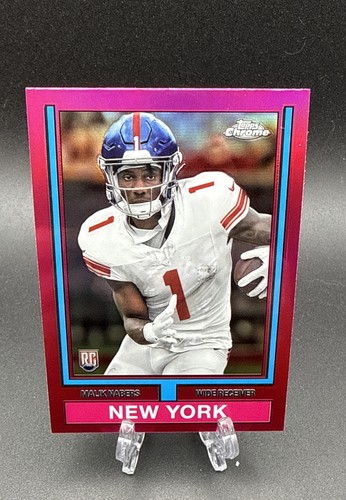 2024 Topps Chrome - 1974 Topps Football Malik Nabers #74TF-7 Pink Refractor (RC)