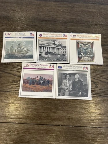 5 Sealed Atlas Editions Civil War Collector Card Packs 1995 History Prints Lot