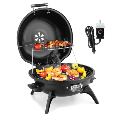 #ad Electric BBQ Grill Black 1600W In Outdoor Garden Party with Double Layer Design $55.88