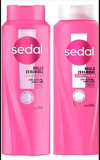 SEDAL ( CERAMIDAS ) BRILLO SHAMPOO Y ACONDICONADOR  - ONE BOTTLE OF  620ml EACH 