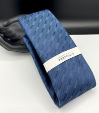 PERRY ELLIS Portfolio Men's 100 Polyester Tie  Blue  Holtan Solid