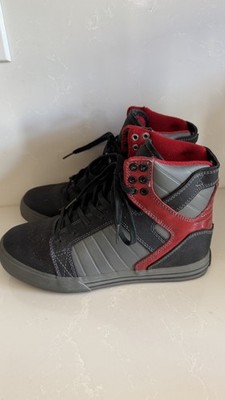Supra Mens Boys Tuf Skytop Chad Muska Skateboard Pro Model Tuf Black Grey Red 5