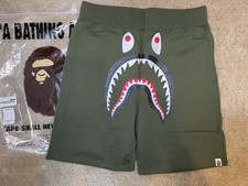 A BATHING APE BAPE SHARK SWEAT SHORTS SIZE XL OLIVEDAB 1h80-153-008