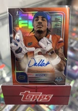 Dallas Wilson 2025 Bowman Chrome 1st Bowman True Orange Auto /25 Frorida Gators
